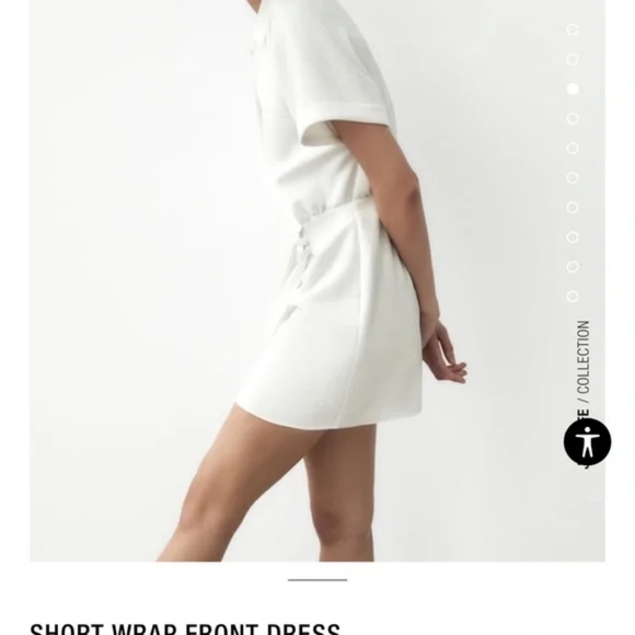 ZARA short wrap front dress - oyster color - Picture 4 of 6